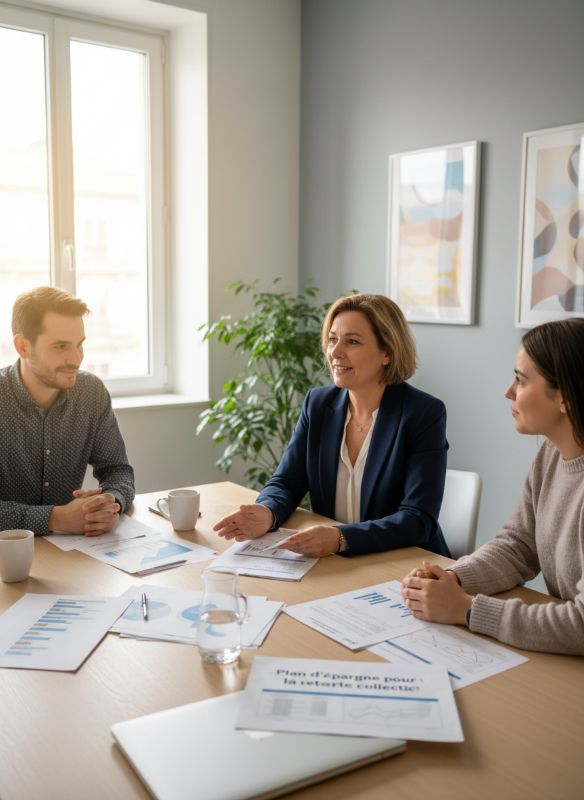 Réunion autour d'un dispositif PERCO en entreprise